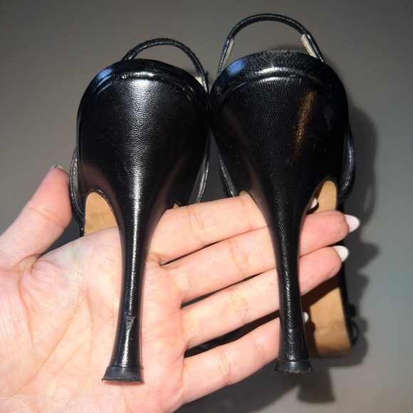 Jimmy Choo black leather slingback Sandals. Size 38 - Picture 7 of 9